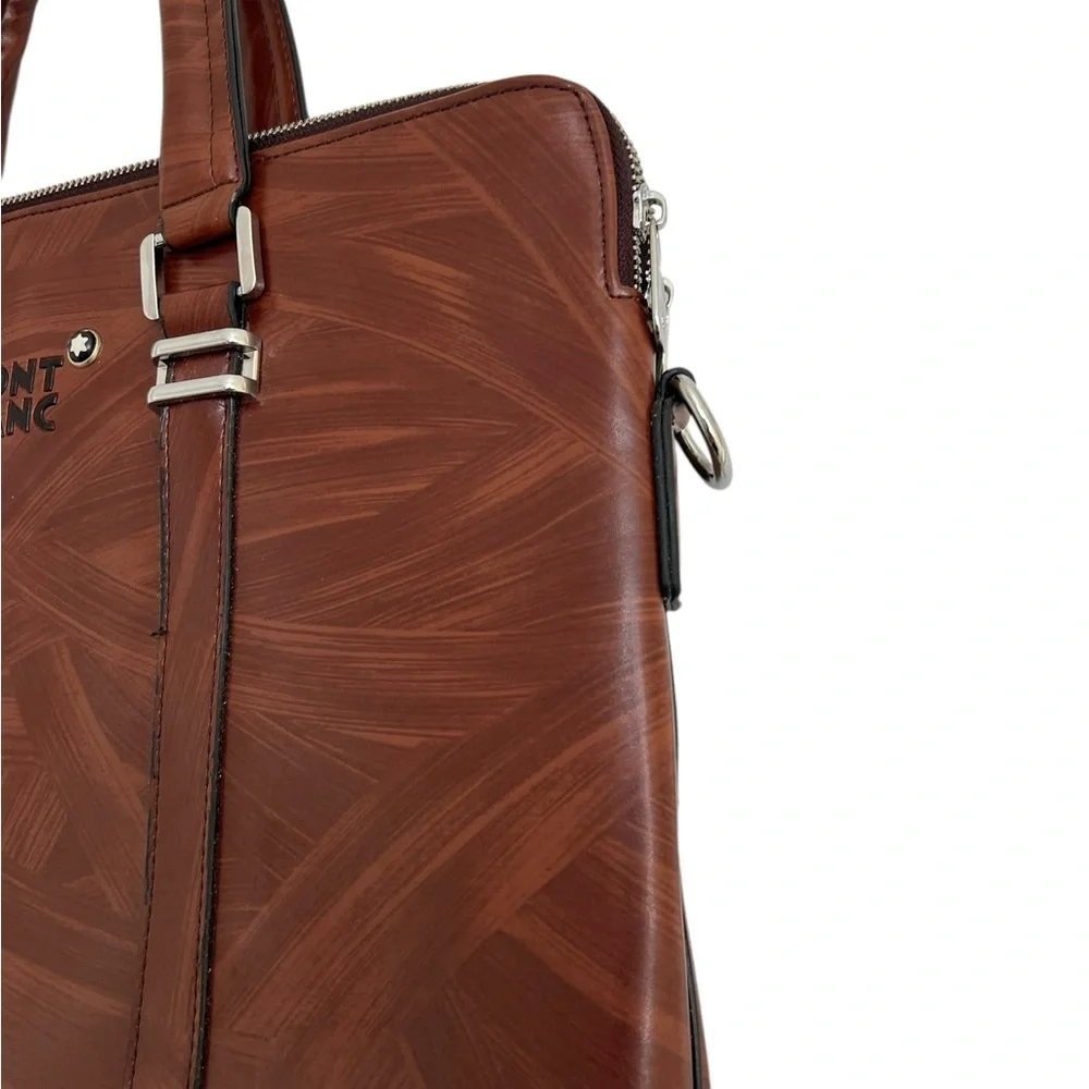 Mont Blanc Rich Brown Leather Briefcase - Picture 3 of 14
